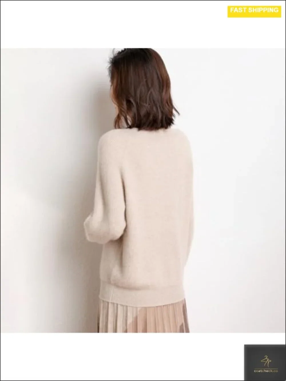 Cashmere and Merino Wool Blend V Neck Lightweight Pullover Sweater